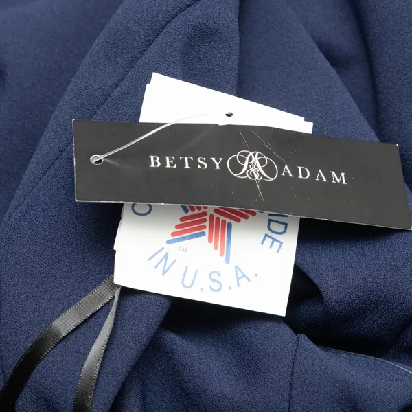 Betsy‎ & Adam Arielle Scuba Crepe Ruffle Slit Gown Navy Size 2 - Image 13