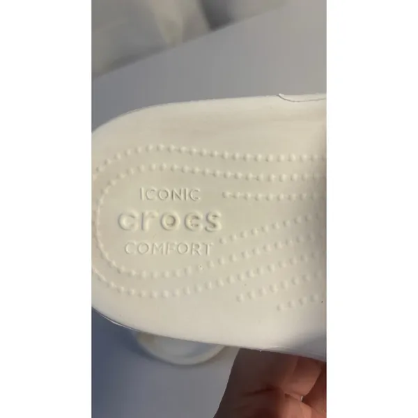 Crocs‎ Iconic Bayaband Slides Sandals White Navy Unisex M4/W6 Water Outdoor Shoe - Image 2