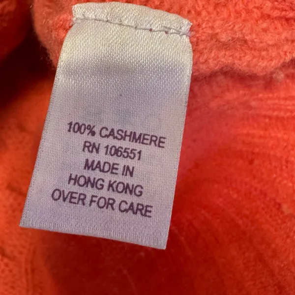 Calypso Christiane Celle 100% Cashmere Cable Knit Crewneck Sweater Coral Pink Sm - Image 7