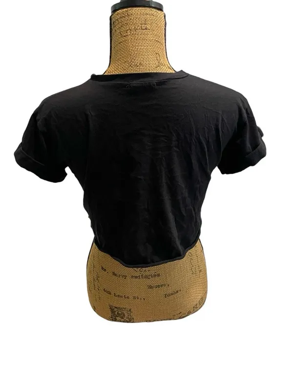 Local Lab “Life Is Good” Women’s Black Graphic Crop Top - Image 2