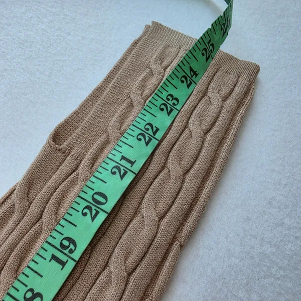 4th & Reckless NWOT 49Y Mocha Tan Cable Knit‎ Maxi Dress Long Sleeve Side Slit M - Image 9