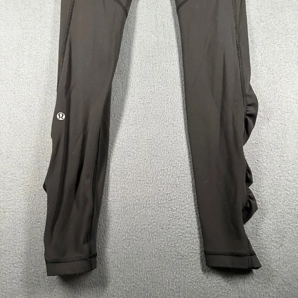 Lululemon Speed Tight III Ruched Leggings Womens 4 Black‎ Pull On Pockets - Image 11