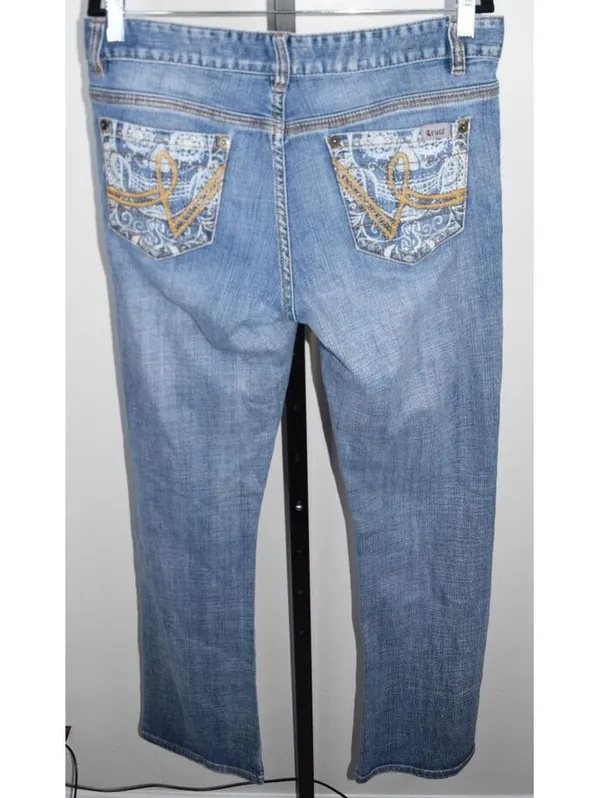Cruel Denim Blake Jeans Size 11 Long Light Wash Embroidered Pocket Bootcut - Image 2