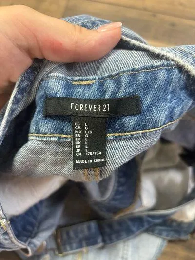 Forever 21 Overalls Denim Distressed Women’s - Image 2