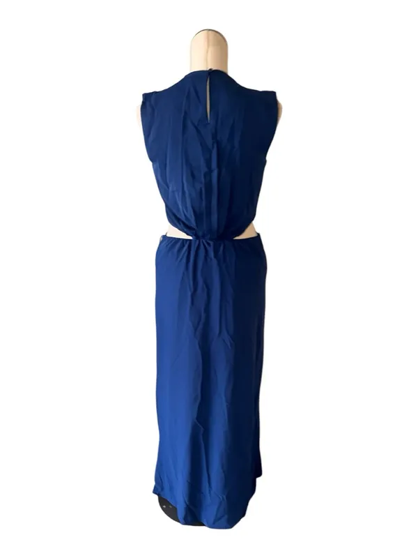 NWT Abercrombie & Fitch Navy Side Cut Out Maxi Dress Small NO BELT - Image 4