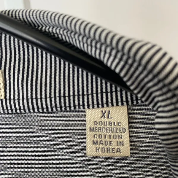 Peter Millar XL Black White‎ Striped Polo Shirt Double Mercerized Cotton Golf - Image 5