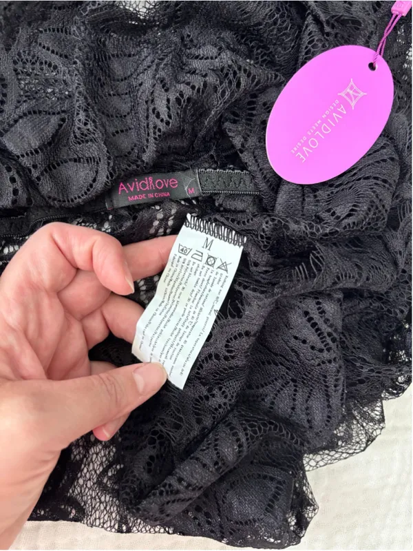 Women's Avidlove Black Lace Chemise Sleepwear Size M New - Image 3