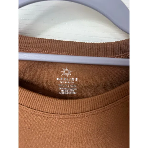 Aerie Offline Brown Cropped Long Sleeve - XS - Image 3