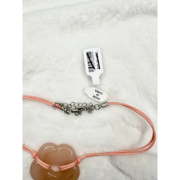 NEW Free People Baby Flower Cord Choker Pink Necklace Stone Bohemian Retro 70s - Image 2
