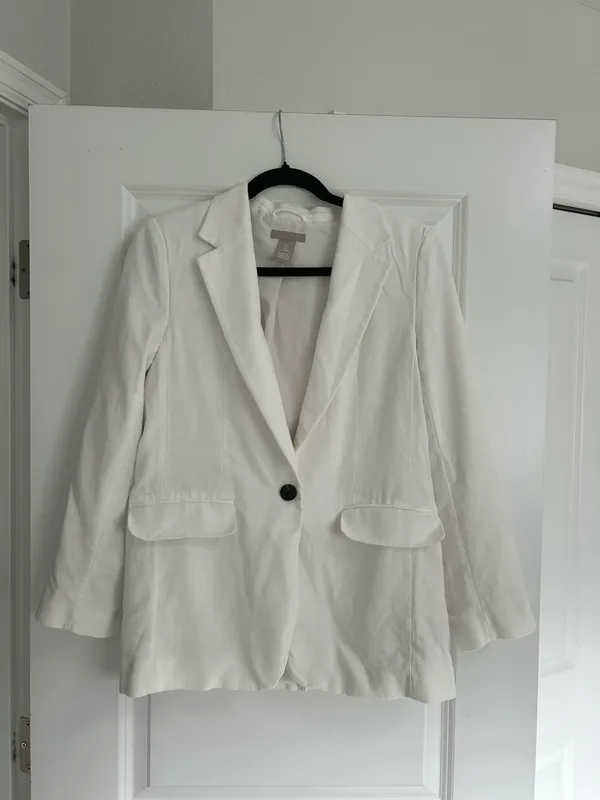 New H&M Linen Blend Blazer Jacket Size $57.99 - Image 2