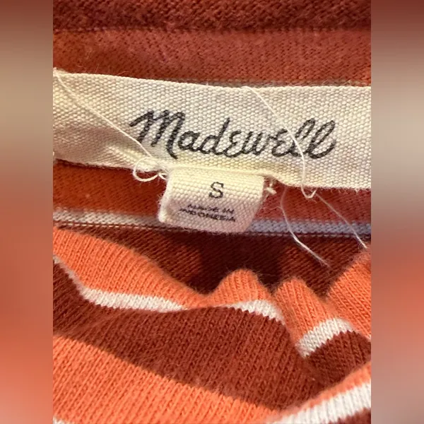 Madewell Retro Striped Mockneck Top • Wide Sleeve 70s Vibe - Size Small Boxy - Image 6