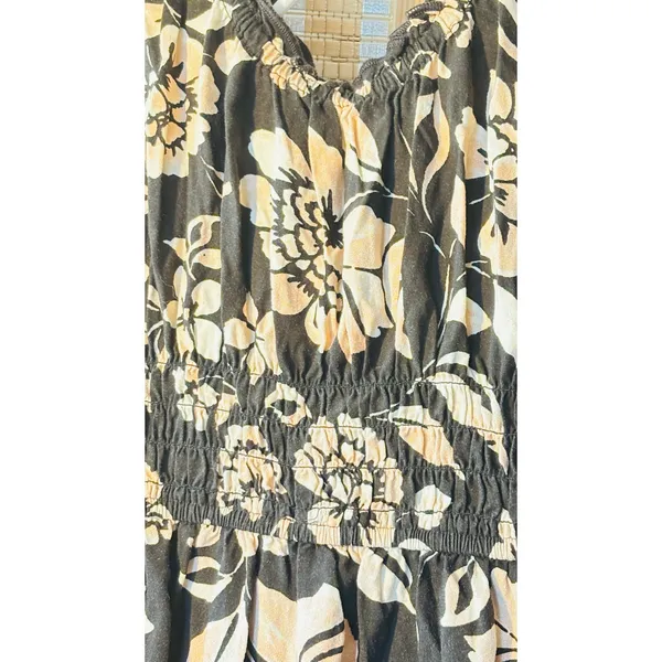 Patrons of Peace black sleeveless floral bohemian midi dress sz Med 8 - Image 3