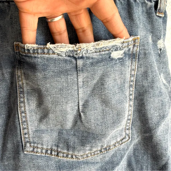 NEW Aerie Womens Shorts Denim Distressed Frayed Hem Casual Size XXL - Image 6
