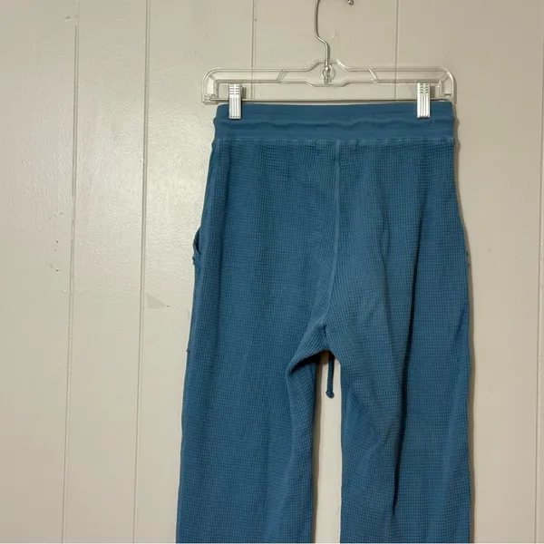 Back Beat Co Organic Cotton Waffle Joggers Slate Blue XS Lounge Pants - Image 6