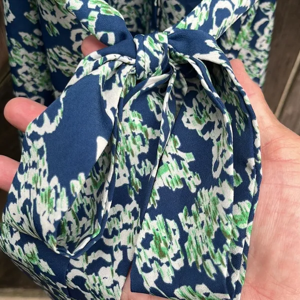 Like New Anthro Maeve Floral Button Front Self Tie Dress Size Medium - Image 7
