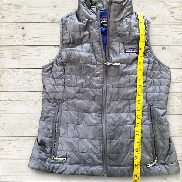 Patagonia Nano Puff Jacket Vest Quilted Primaloft Insulated Puffer Gilet Bodywarmer Gray Sz S Measurement in pics - Image 5
