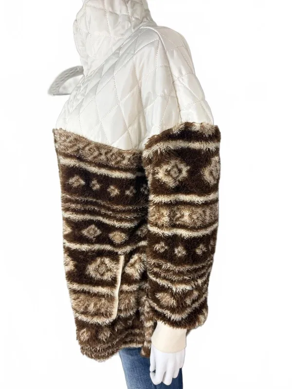 LuLaRoe Brown Faux Fur Pullover Jacket Size Small - Image 3