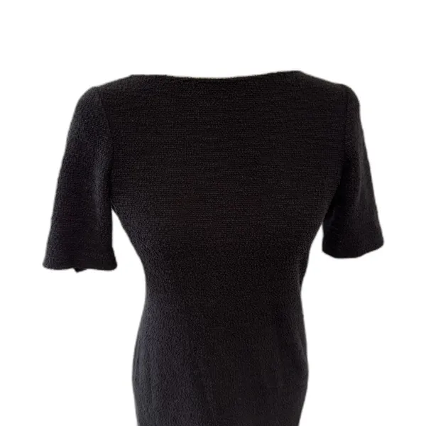 Theory | Black Tweed Cotton Knit Dress Size 4 Knee Length Career Work Business - Image 2