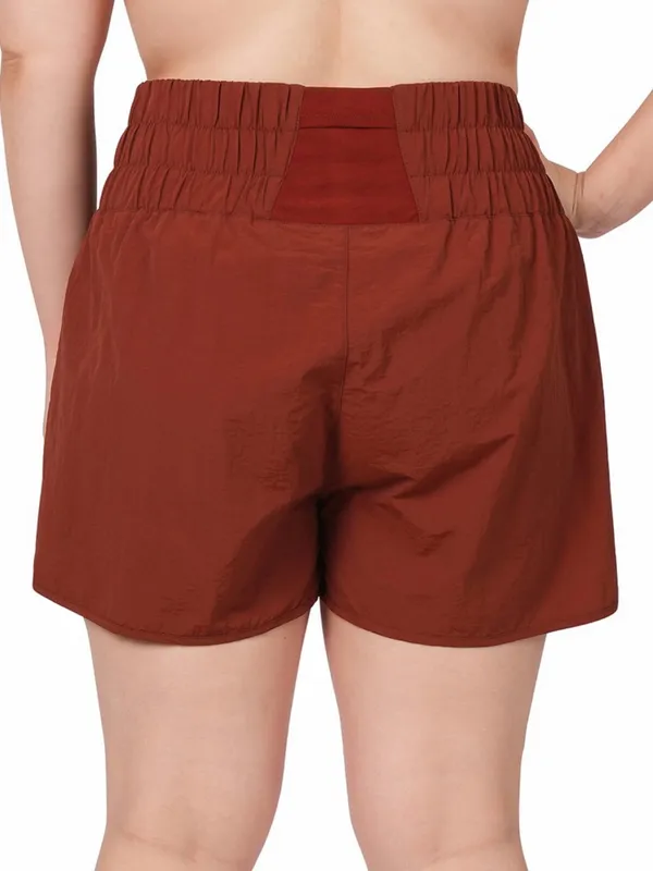 Zenana Windbreaker Athletic Shorts Plus Size 1X Smocked Waist Nylon NWOT Granola - Image 2