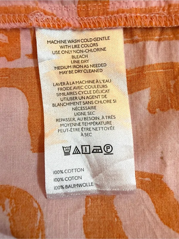 Anthropologie The Somerset French Writing Maxi Dress Pink Orange Size Medium - Image 11