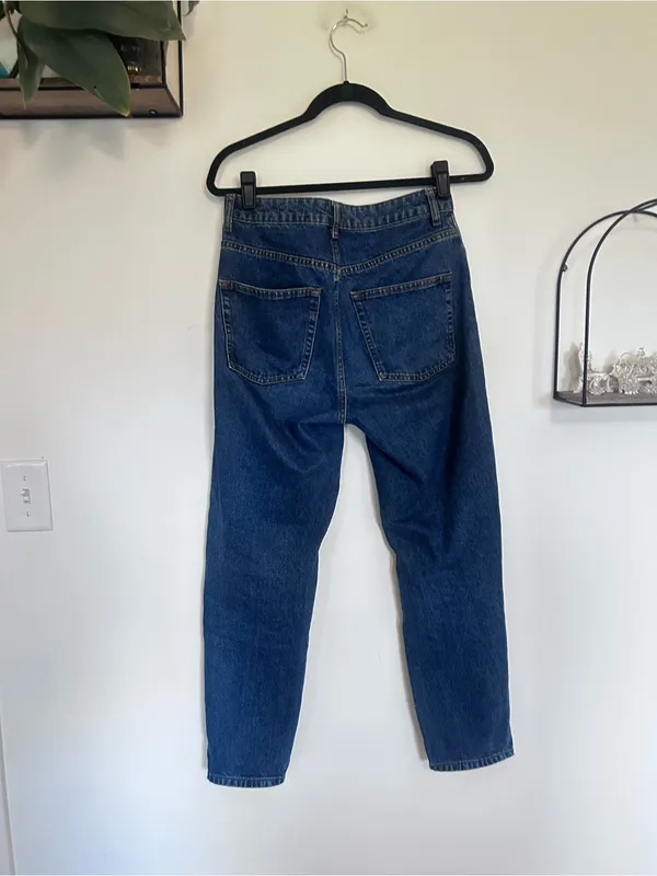 We The Free Free People High Rise Straight Leg 100% Cotton Denim Blue Jeans 27 - Image 2