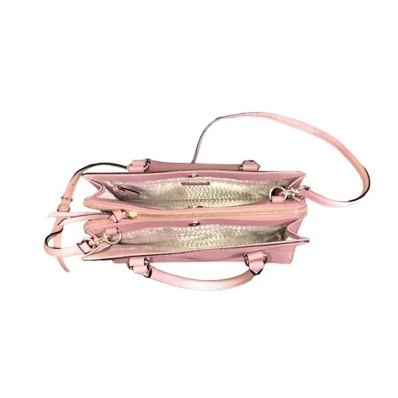 Kate Spade Mulberry Street Lise Satchel Rose Leather Convertible Crossbody Bag - Image 8