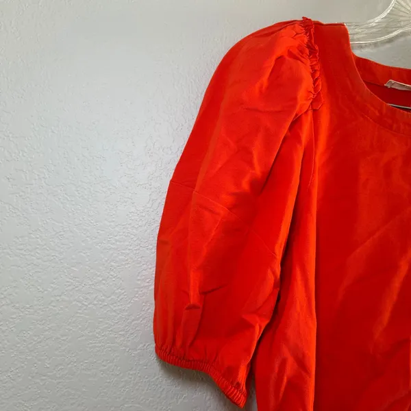 NWT Madewell Puff-Sleeve Tee red women's small minimal boho career summer casual - Image 2