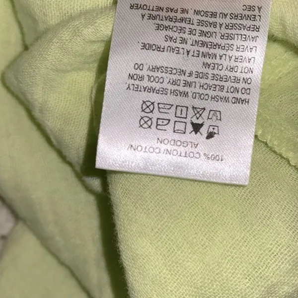 LUCKY Brand lime green cotton button down top size small - Image 6