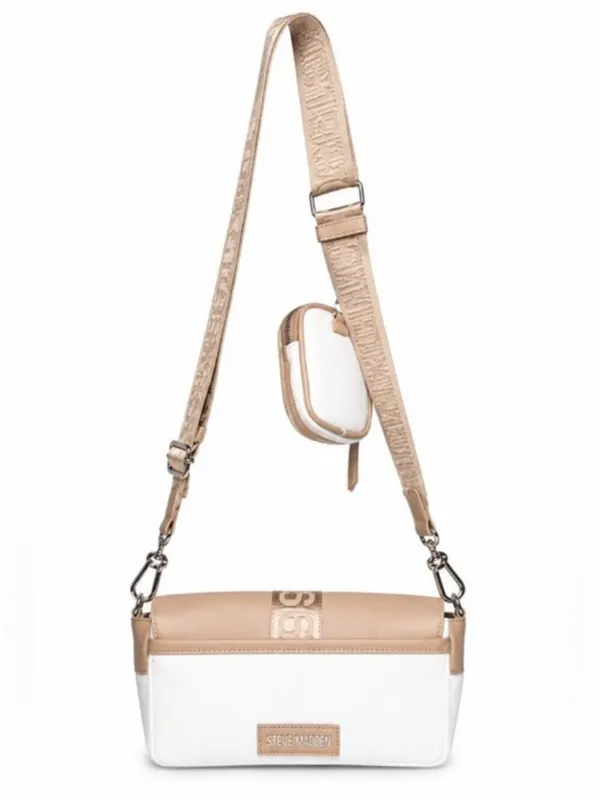 NWT Steve Madden Move Utility Crossbody Bag Cream and Tan With FLAWS - Image 2