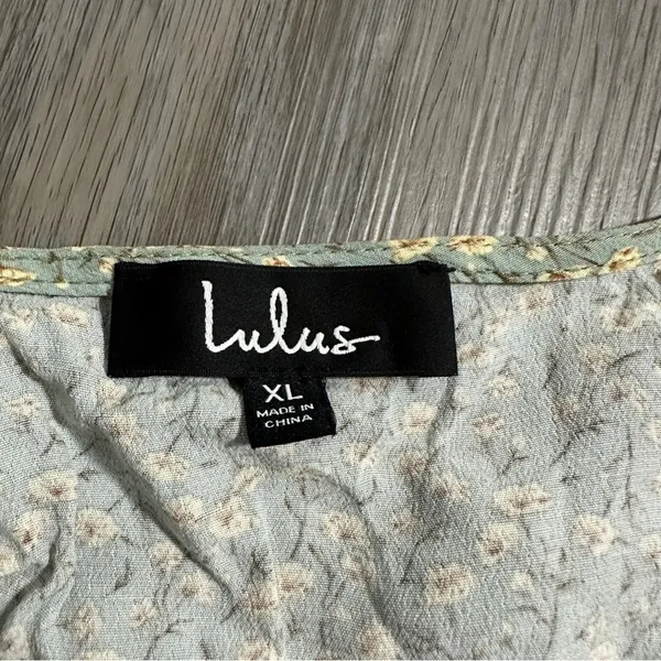 Lulus Sweet and Flirty Sage Green Floral Print‎ Two Piece Crop Top & Skirt XL - Image 7