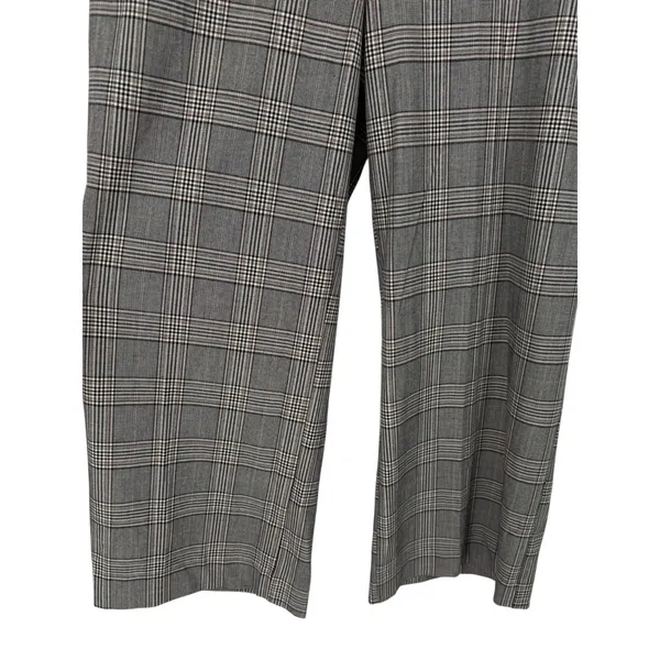 Nicole Miller New York Womens Gray Brown Plaid Wide Leg Trousers Pants Size 14 - Image 8