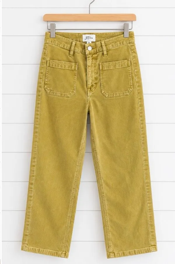 J.Crew Billie crop Demi boot mustard corduroy pant size 28 - Image 9