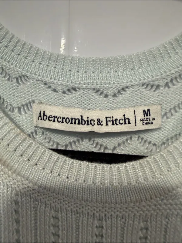 Abercrombie & Fitch Womens Mint Knit Tank Top Openwork Textured Sleeveless M - Image 3
