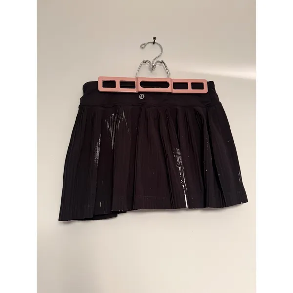 Lululemon Black Pleated Splatter Print Tennis Skort Size 4 Activewear Skirt flaw - Image 2