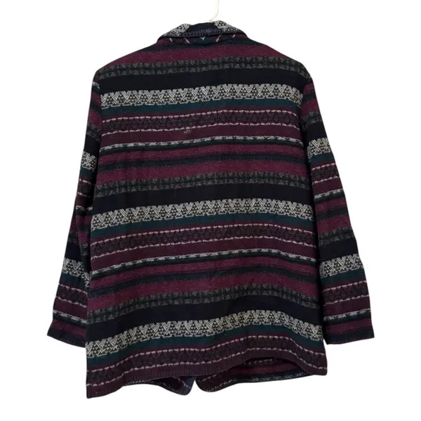 Katie Brooke Coat Wool Blend Aztec Stripe Southwestern Women Size Measured Wool - Image 2