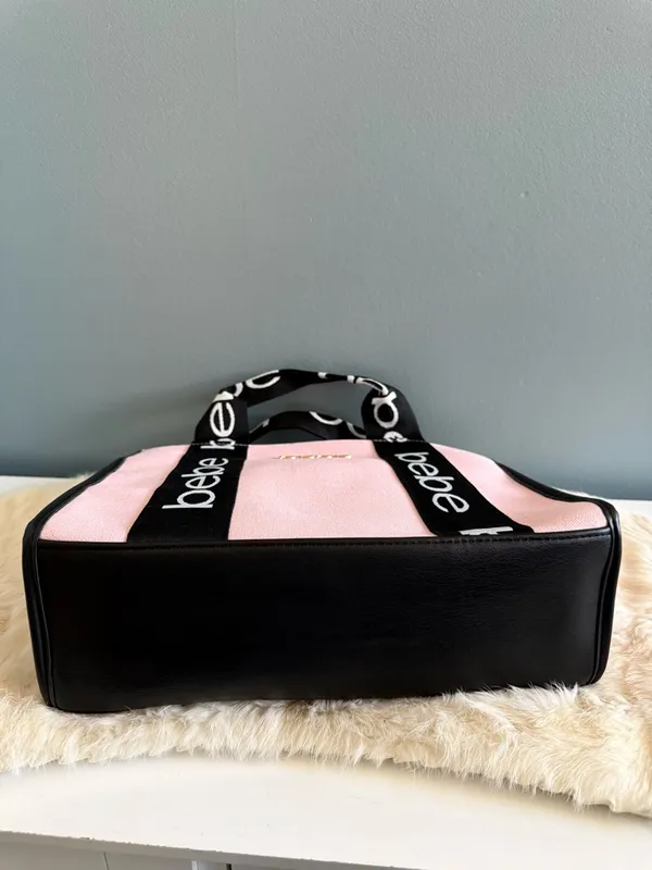Bebe Hana Blush Pink Canvas Satchel - Image 5
