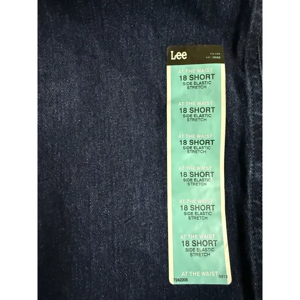 Lee NWT SIDE ELASTIC STRETCH 18‎ Short Blue Tapered Leg Jeans - Image 4