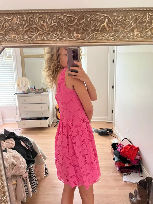 Pink Eyelet Dress - Image 3