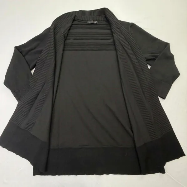 Cable & Gauge Black Open Front Cardigan Size L - Image 8