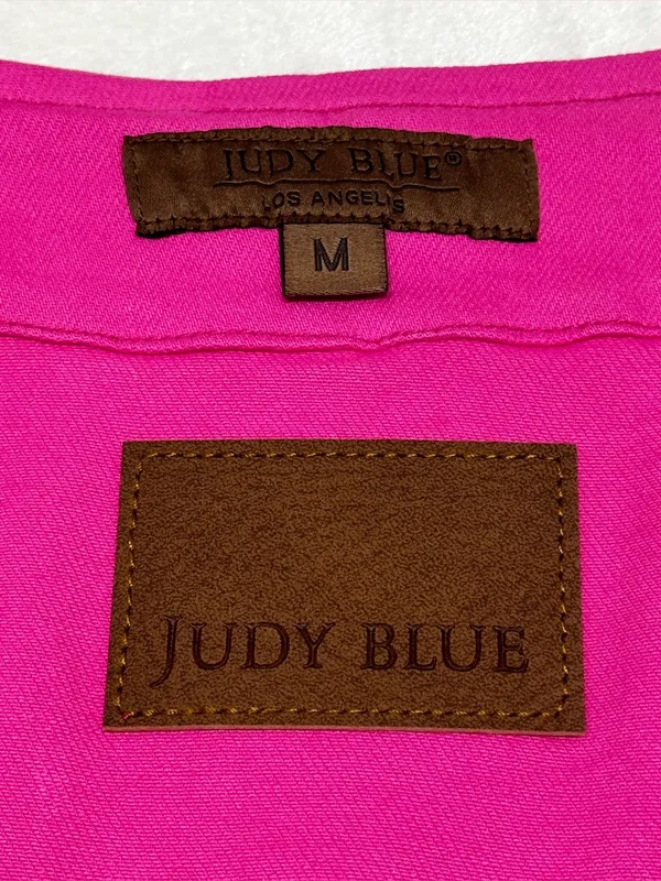 Judy Blue Pink Denim Stretchy Waistcoat Vest Size Medium - Image 12
