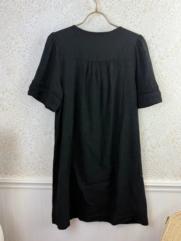 Madewell Black Pleated Button-Front Mini Dress - Size - Small - Image 5