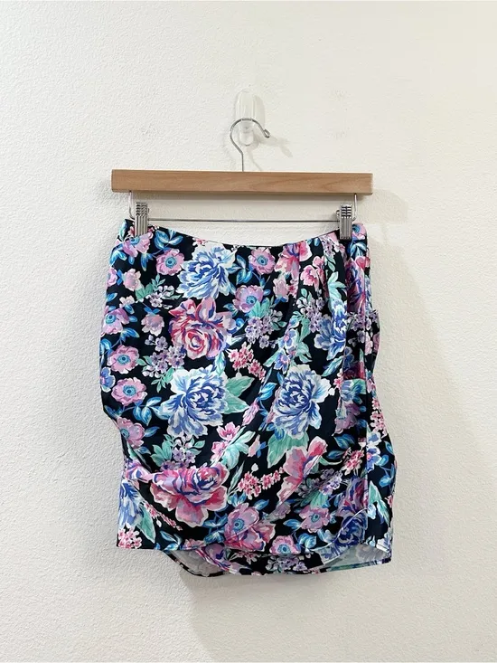 For Love & Lemons Women's Morgan Floral Printed Ruched Mini‎ Skirt Size Small - Image 5