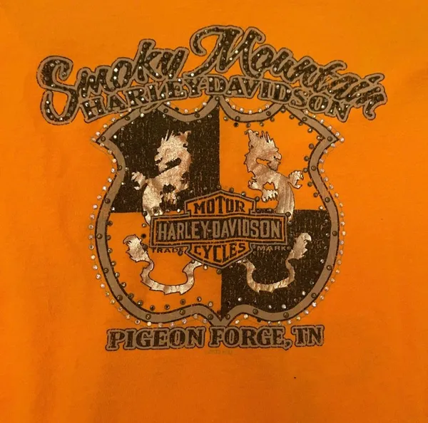 Harley Davidson smoky mountain pigeon forge Tennessee women’s bling T-shirt - Image 4