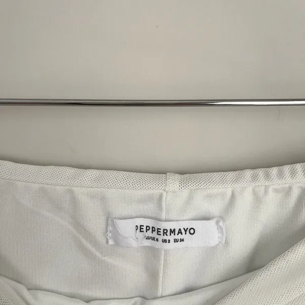 Peppermayo Waiting For Dawn White Floral Mesh Maxi Skirt Size 2 - Image 6
