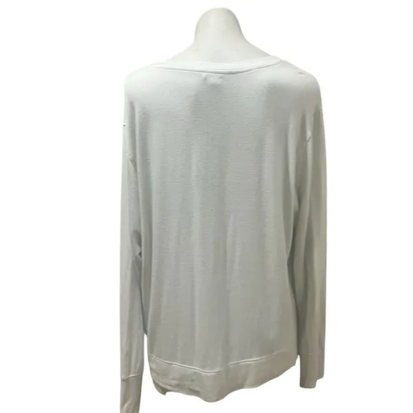 Athleta Women's XL White V-Neck Long Sleeve Relaxed Fit Top - Image 6
