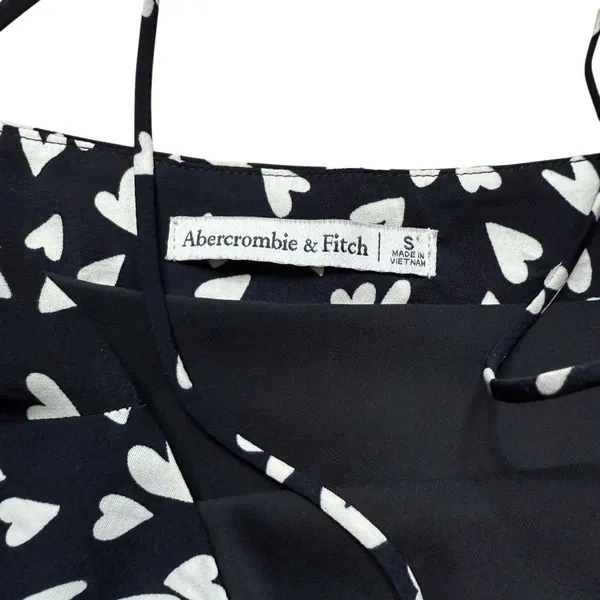 Abercrombie & Fitch Julia Heart Print Valentines Slip Mini Dress Small Black - Image 6