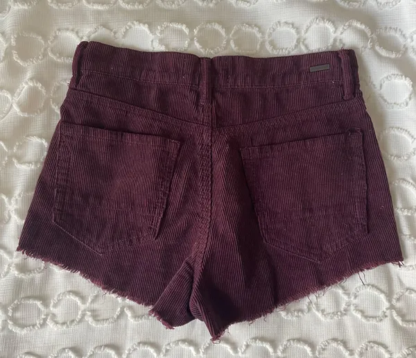 Kendall & Kylie Burgundy Corduroy Shorts - Image 2