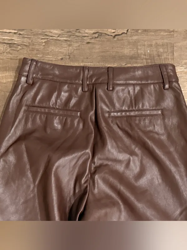 Rachel Zoe Chocolate Brown Faux Leather Pants - Image 9