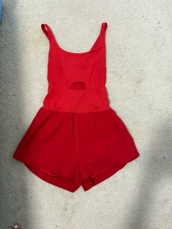 red athletic romper - Image 2