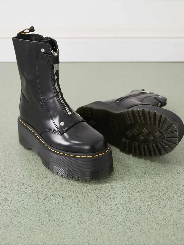 Dr Martens Jetta Hi Max Leather Platform Boots - Image 2